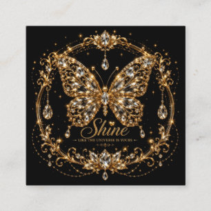 Gouden Kristal Vlinder Schitterende Luxe Sieraden  Vierkante Visitekaartje