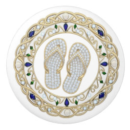Gouden Kristallen Flip Flops 2D grafische Flipflop Keramische Knop
