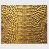 Gouden Krokodil Alligator Huid Faux Lederen Print Cadeaupapier (Vlak)