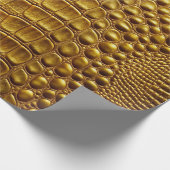 Gouden Krokodil Alligator Huid Faux Lederen Print Cadeaupapier (Hoek)