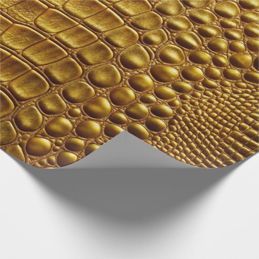 Gouden Krokodil Alligator Huid Faux Lederen Print Cadeaupapier (Hoek)