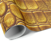 Gouden Krokodil Alligator Huid Faux Lederen Print Cadeaupapier (Rol Hoek)