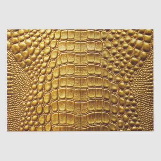 Gouden Krokodil Alligator Huid Faux Lederen Print Tissuepapier (Voorkant)