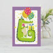 Gouden Krokodil Verjaardagswensen Feestdagenkaart (Staand voorkant)