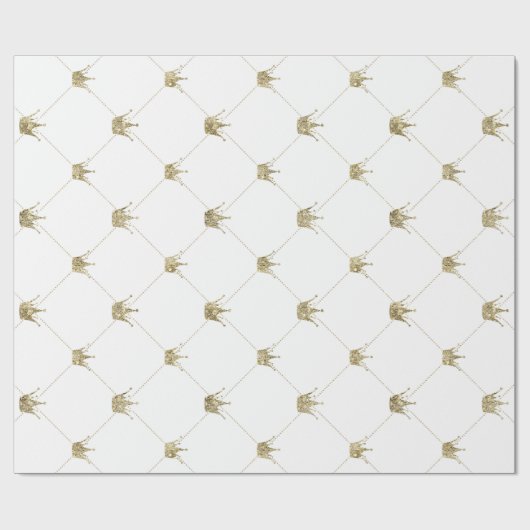 Gouden kronen | Luxe bruiloften Cadeaupapier (Vlak)