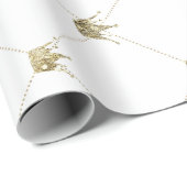 Gouden kronen | Luxe bruiloften Cadeaupapier (Rol Hoek)