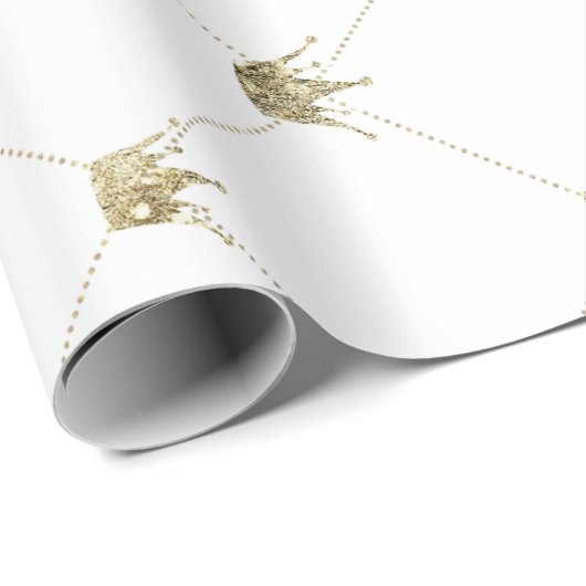 Gouden kronen | Luxe bruiloften Cadeaupapier (Rol Hoek)