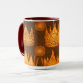 Gouden kronen patroon  mok (Voorkant links)