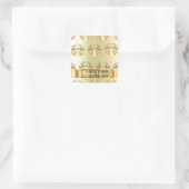 Gouden kronen vierkante sticker (Tas)