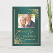 Gouden kronkels 50ste verjaardag Dank je foto Bedankkaart (Voorkant)