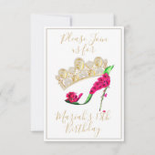 Gouden Kroon, Bloem Fee Hooggehakte Schoen Kaart (Voorkant)