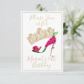 Gouden Kroon, Bloem Fee Hooggehakte Schoen Kaart (Staand voorkant)