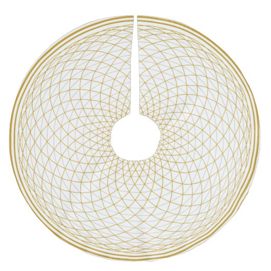 Gouden Kroon Chakra Mandala op Wit Kerstboom Rok (Voorkant)