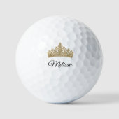 Gouden Kroon en Aangepaste Naam Mooie Golfballen (Voorkant)