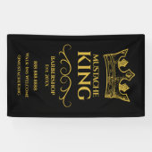 Gouden kroon en snor Barbershop Spandoek (Horizontaal)