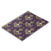 Gouden Kroon Fleur-de-lis Koninklijk Paars Patroon Notitieboek (Linkerzijde)