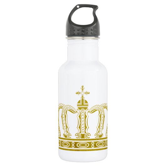 Gouden Kroon + jouw ideeën Waterfles (Voorkant)