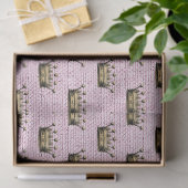 Gouden Kroon Koninklijk Patroon Roze Linnen Prinse Tissuepapier (Geschenk)