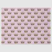 Gouden Kroon Koninklijk Patroon Roze Linnen Prinse Tissuepapier (Voorkant)