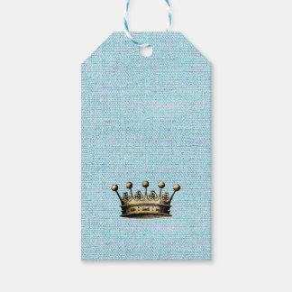 Gouden Kroon Koninklijk Patroon Wintergroen Vintag Cadeaulabel