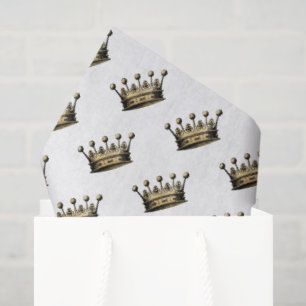 gouden kroon koninklijk patroontje chique plezier tissuepapier