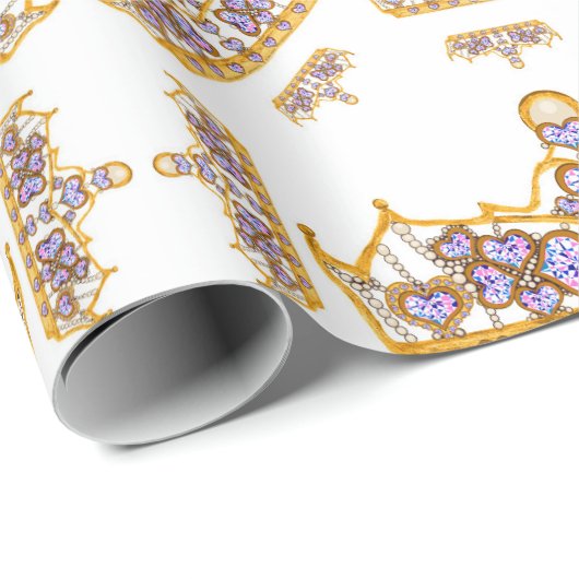 gouden kroon met haringdiamanten cadeaupapier (Rol Hoek)