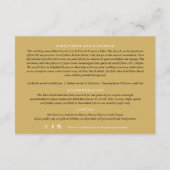 Gouden kroon monogram bruiloft details informatiekaartje (Achterkant)