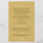 Gouden kroon monogram bruiloft gast informatie (Achterkant)