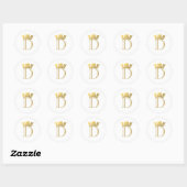Gouden Kroon Monogram Ronde Sticker (Vel)