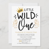 Gouden kroon onze kleine wilde een 1e verjaardag kaart (Voorkant)