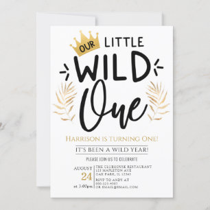 Gouden kroon onze kleine wilde een 1e verjaardag kaart