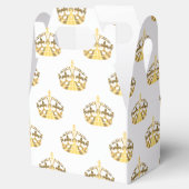 Gouden kroon op aangepaste kleur bruiloft bedankdoosjes (Geopend)