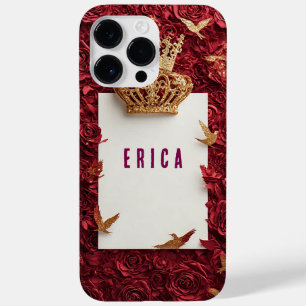 Gouden Kroon op Rode Achtergrond Omringd door Roze Case-Mate iPhone 14 Pro Max Hoesje
