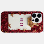 Gouden Kroon op Rode Achtergrond Omringd door Roze Case-Mate iPhone Case (Achterkant (horizontaal))
