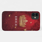 Gouden Kroon op Rode Achtergrond Omringd door Roze Case-Mate iPhone Case (Achterkant (horizontaal))