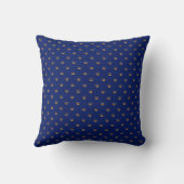 Gouden kroon op Royal Blue achtergrond Kussen (Achterkant)