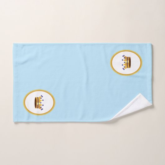 Gouden Kroon op Wit & Turquoise Bad Handdoek (Handdoek)