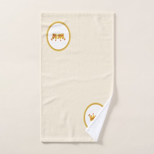 Gouden kroon op zand beige bad handdoek (Handdoek)