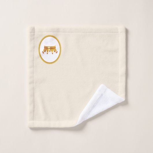 Gouden kroon op zand beige bad handdoek (Wasdoekje)