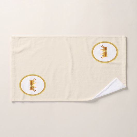 Gouden kroon op zand beige bad handdoek (Handdoek)
