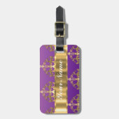 Gouden kroon patroon bagagelabel (Voorkant verticaal)