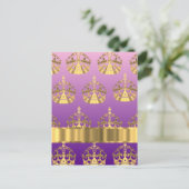 Gouden kroon patroon briefkaart (Staand voorkant)