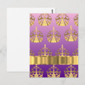 Gouden kroon patroon briefkaart (Voorkant / Achterkant)