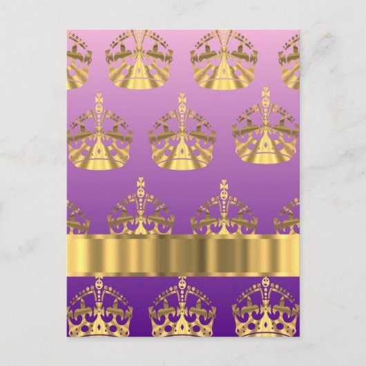 Gouden kroon patroon briefkaart (Voorkant)