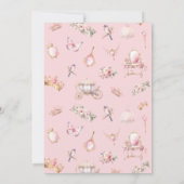 Gouden Kroon Prinses Blush Roze Bloemen Verjaardag Kaart (Achterkant)