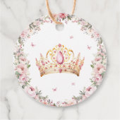 Gouden Kroon Prinses Meisje 1e Verjaardag Bedankjes Labels (Achterkant)