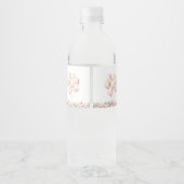 Gouden Kroon Prinses Meisje 1e Verjaardag Waterfles Etiket (Achterkant)