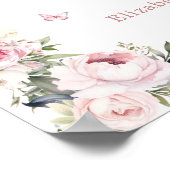 Gouden Kroon Prinses Meisje 1e Verjaardag Welkom Poster (Hoek)