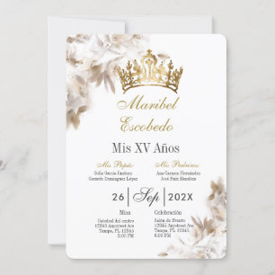 Gouden kroon quinceañera kaart