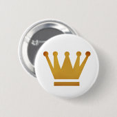 Gouden Kroon Ronde Badge Button 5,7 Cm (Voorkant /achterkant)